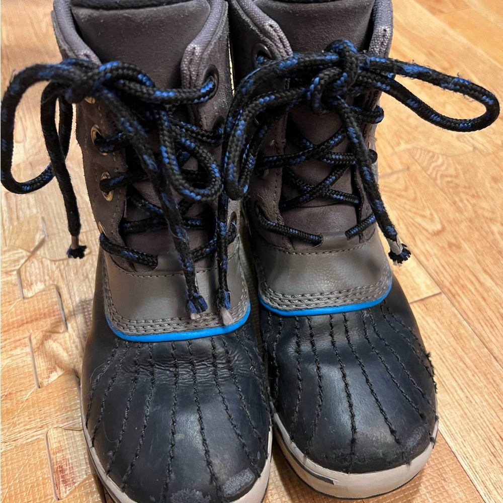 Sorel Kids Yoot Pac Nylon Waterproof Snow‎ Boots Black and Blue